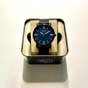 Fossil Watch Rhett Three-Hand Black Stainless Steel Watch